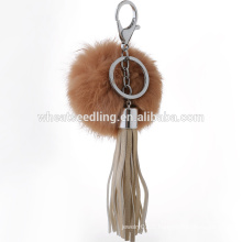 New Arrival 8cm Rabbit Fur Ball Porte-clés en fourrure en gomme Sac / accessoire voiture